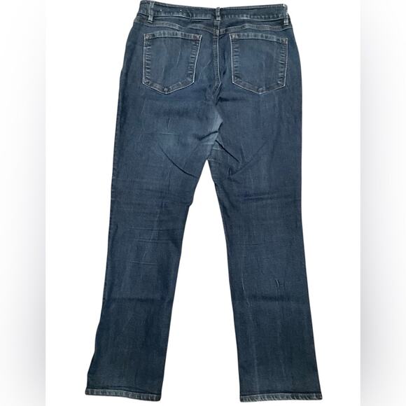 Ann Taylor Loft Women's Jeans Curvy Straight Stretch Blue Size 12 EUC - Picture 2 of 8